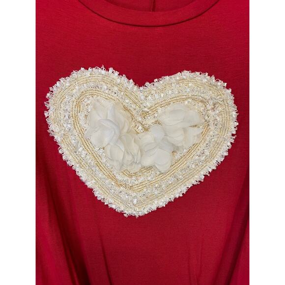 Shop Basic USA Womens Medium red heard tshirt tee - Picture 3 of 6